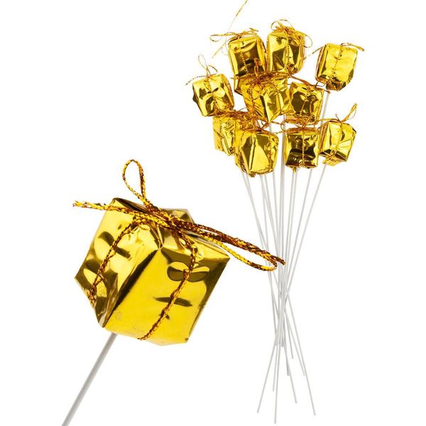 Regali Su Filo Piumato 12 Pezzi Oro Decorazione Di Natale-image