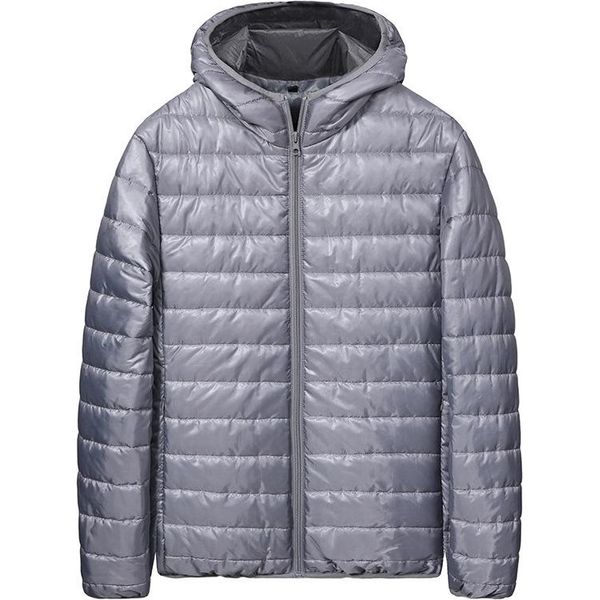 Uomo Giacca Casual Trapuntata Giacca Invernale Giacca Imbottita Calda E Spessa Autunno Inverno Giacca Di Transizione Zip Giacca Outdoor, Grigio, L-image