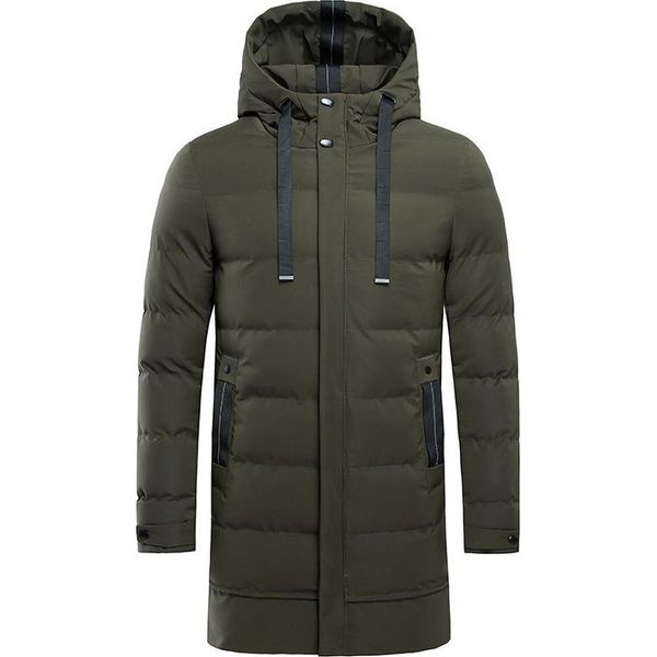 Cappotto Invernale Da Uomo - Giacca Trapuntata Da Uomo Piumino Lungo Con Tasche Giacca Con Cappuccio Al Ginocchio Giacca Invernale Slim Fit Giacca Spessa Da Esterno Cappotto Caldo Invernale-image