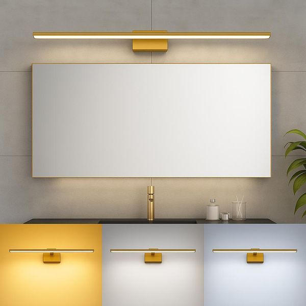 Braytron Led 12 Watt 60 Lampada Da Bagno A Specchio 3CCT IP44 900 Lumen Lampada Da Parete Oro-image