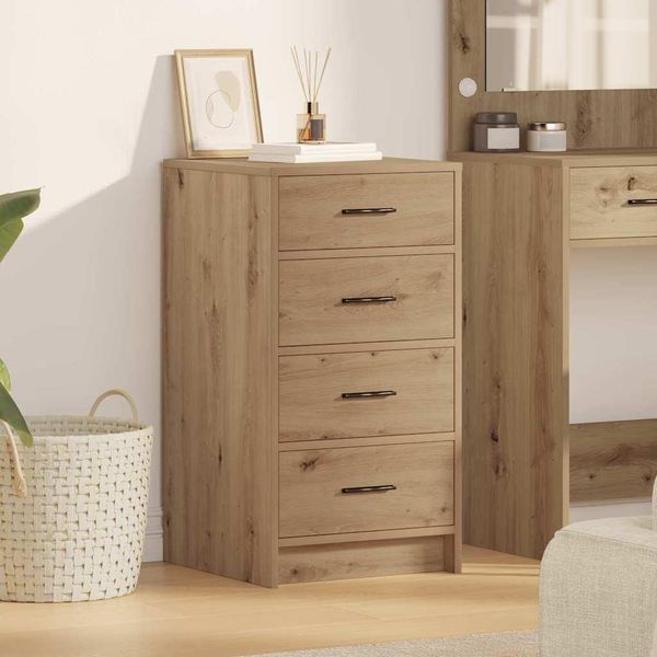 Vidaxl Credenza Artisan In Rovere 40 X 41 X 75 Cm Materiale A Base Di Legno-image