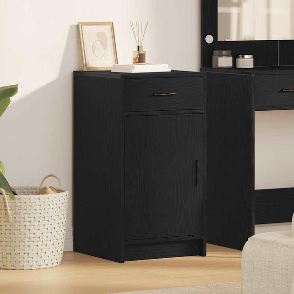 Vidaxl Credenza In Rovere Nero 40 X 40,5 X 75 Cm Materiale In Legno-image