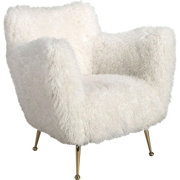 Poltrona Angel Cerdá In Tessuto Bianco A Pelo Lungo 5191-image