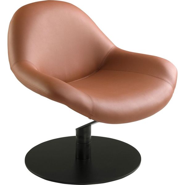 Poltrona Girevole Angel Cerdá In Ecopelle Marrone 5116-image