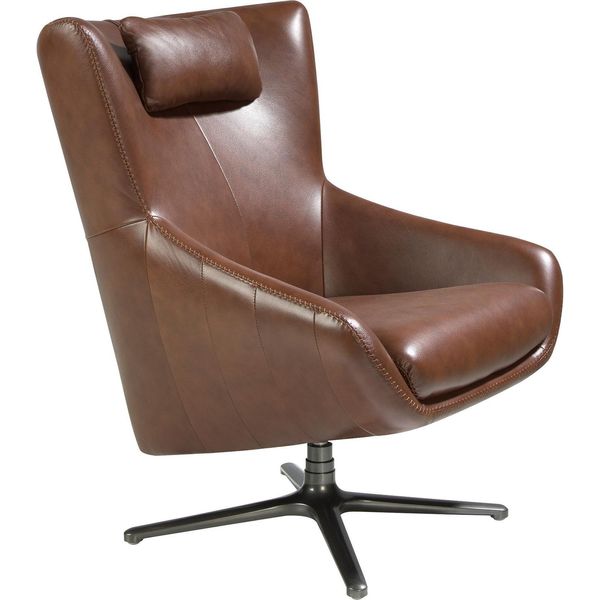 Angel Cerdá Poltrona Girevole In Pelle Marrone Cognac 5089-image