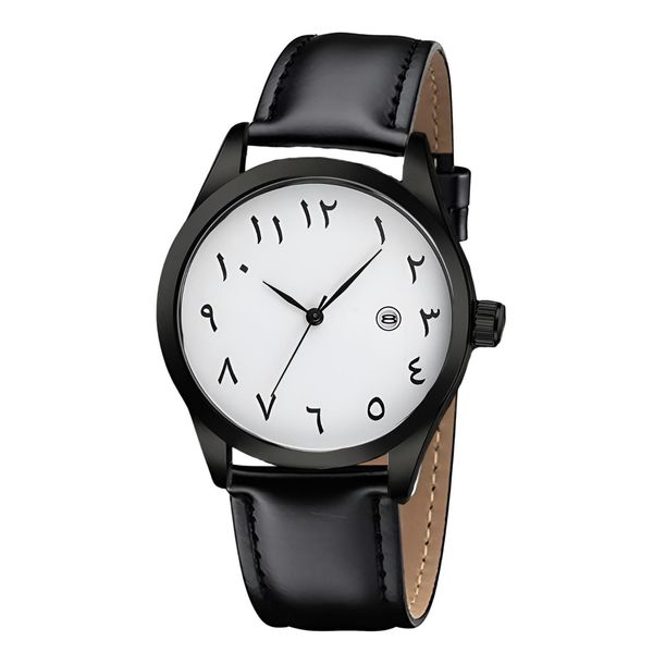 S&T Design Orologio Al Quarzo Da Uomo Numeri Arabi Da Polso (Inclusa Scatola), Orologio Da Uomo Data Araba Resistente All'acqua 3BAR-image