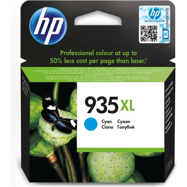 Hp 935XL C2P24AEBL High Yield Cyan Original Ink Cartridge Cartuccia D'inchiostro 1 Pz Resa Elevata Xl-image