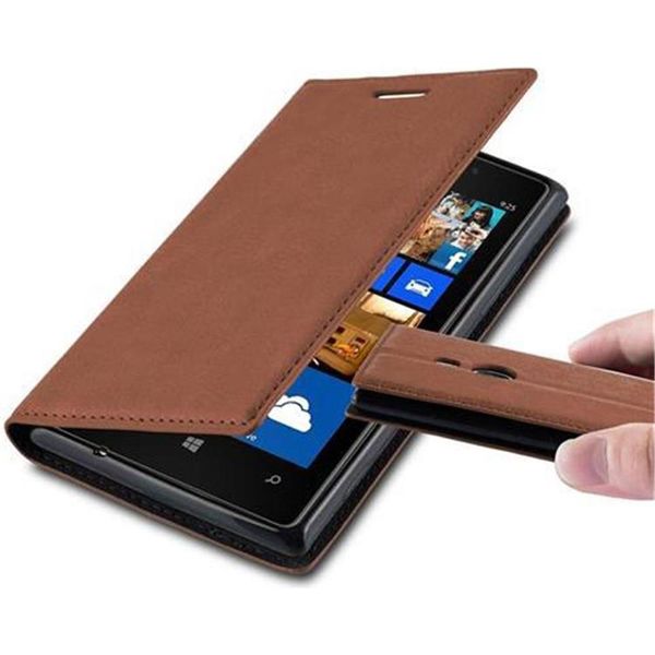 Cadorabo Cover Per Nokia Lumia 925 Cover Protettiva In Marrone Custodia Per Cellulare Cover Chiusura Magnetica-image