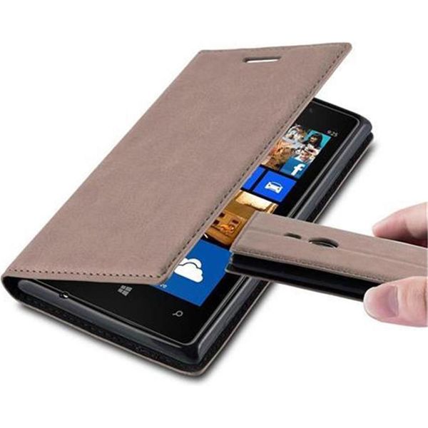 Cadorabo Cover Per Nokia Lumia 925 Cover Protettiva In Marrone Custodia Per Cellulare Cover Chiusura Magnetica-image