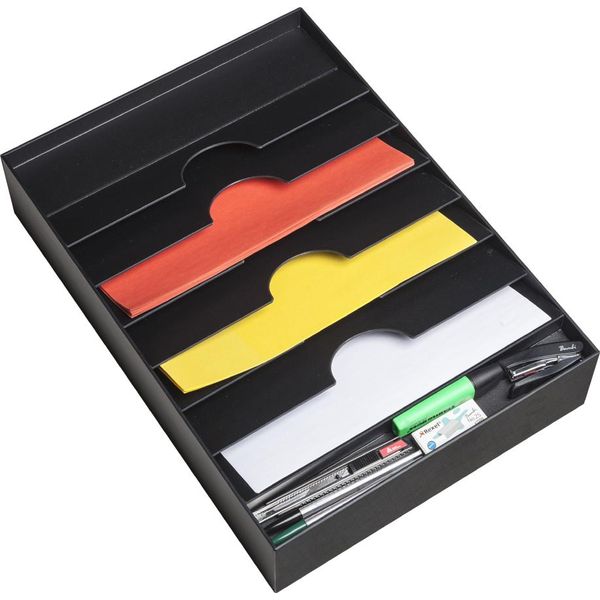 Paperflow 2053.01 Inserto Per Cassetto Paperflow, 6 Scomparti, Nero-image