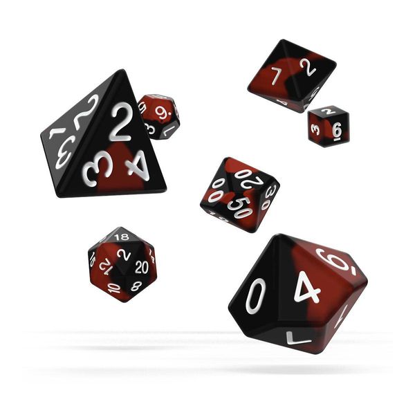 Oakie Doakie Set Di Dadi Rpg Che Brillano Al Buio - Lava 7 Pezzi-image