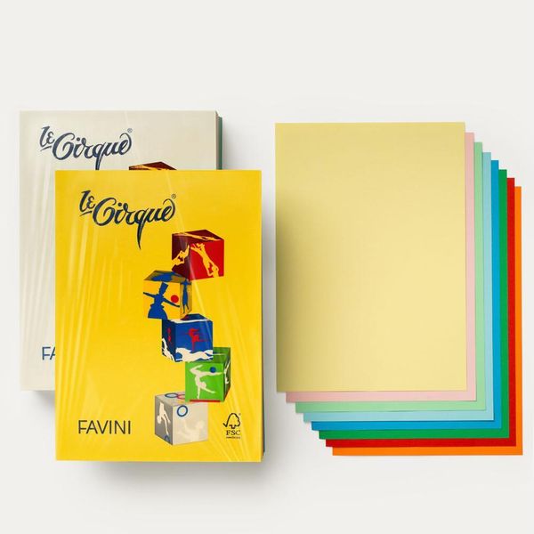 Favini A71X514 Carta Inkjet A4 (210X297 Mm) 500 Fogli Blu, Verde, Arancione, Rosso, Giallo-image