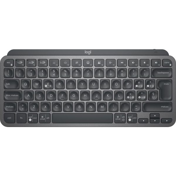 Logitech Mx Keys Mini Tastiera Illuminata Wireless, Minimal, Compatta, Bluetooth, Retroilluminata, USB-C, Compatibile Con Apple Macos, Ios, Windows, Linux, Android, In Metallo-image