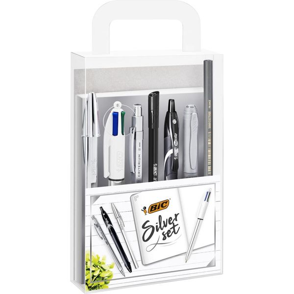 Bic 9576121 Set Di Scrittura Bic "Silver"" Con Quaderno, 8 Pezzi"-image