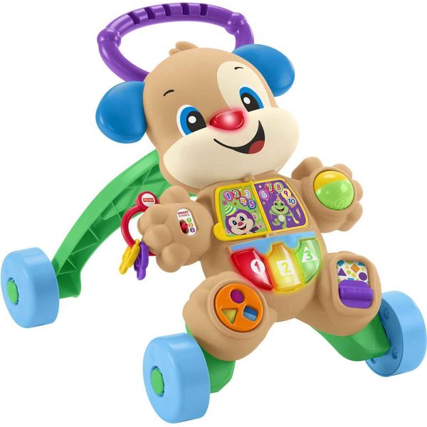 Fisher-Price Cagnolino Primi Passi - Ridi & Impara, Edizione Multilingue, Giocattolo Musicale Per Camminare; Giocattolo Per Neonati E Bambini Da 6+ Mesi-image