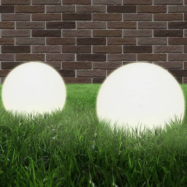 The Living Store Luci Da Giardino A Led 2 Pz. Sferica 30 Cm Pmma-image