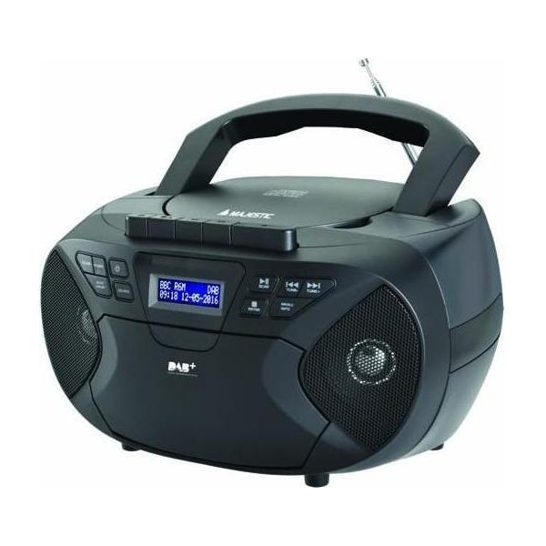 New Majestic AH-2430 Dab Radio Impianto Stereo Portatile Analogico Lettore Cd Cassette Nero-image