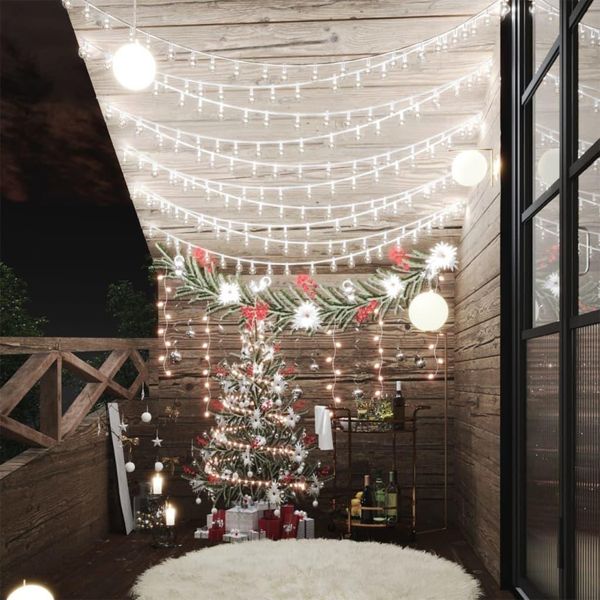 The Living Store Luci Fiabesche 20 M 200 Led Bianco Freddo 8 Funzioni-image