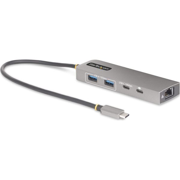 Startech.Com Hub USB-C A 3 Porte Con Ethernet Da 2,5 Gbps E Porta Power Delivery Pass-Through Da 100W, Usb 3.2 10Gbps, 2X Usb-A/1X USB-C, Hub Adattatore Usb Type-C Portatile-image