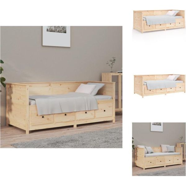 Vidaxl Letto Da Giorno 90X190 Cm In Pino Massiccio - Letti E Strutture Letto-image