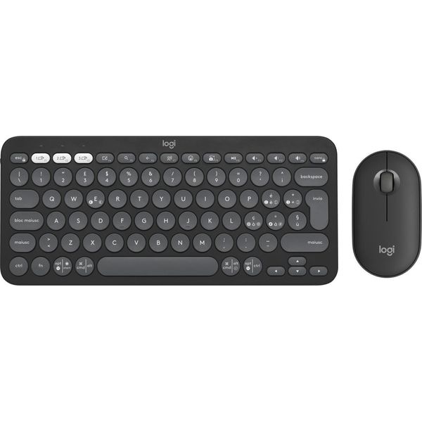Logitech Pebble 2 Combo Tastiera Mouse Incluso Rf Senza Fili Bluetooth Qwerty Italiano Grafite-image
