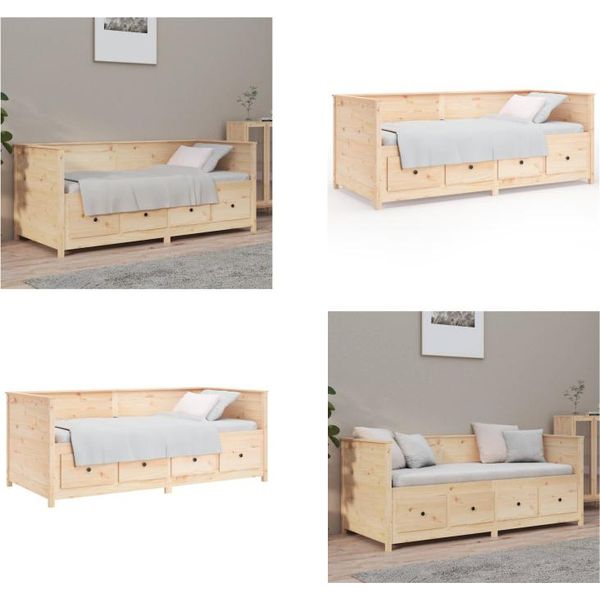 Vidaxl Letto Da Giorno 90X190 Cm In Pino Massiccio - Letto Da Giorno - Letti Da Giorno - Letto Da Giorno In Legno - Letto Da Giorno In Legno Massiccio-image