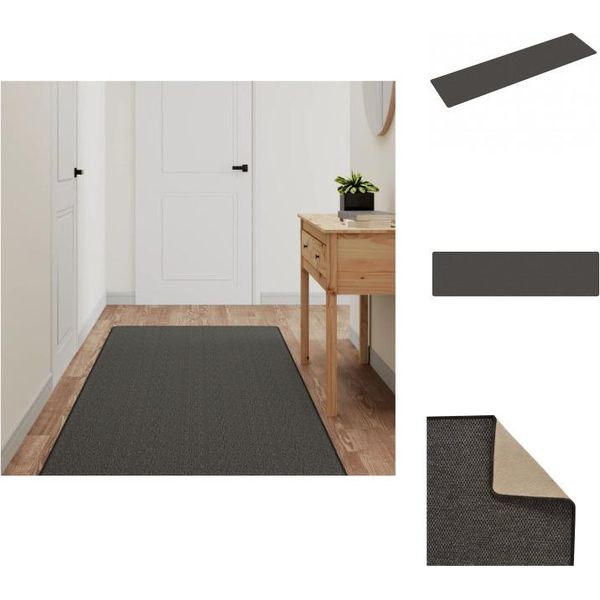 Vidaxl Tappeto A Correre Sisal Look Antracite 80X300 Cm - Tappeti-image