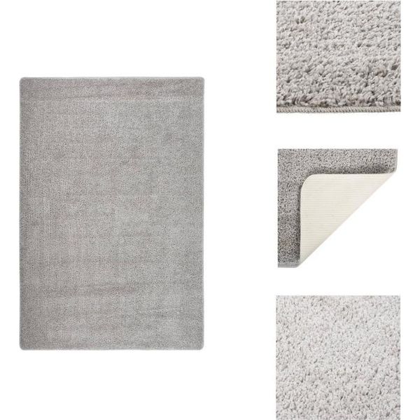 Vidaxl Tappeto Shaggy Grigio Chiaro 140X200 Cm Antiscivolo - Tappeti-image