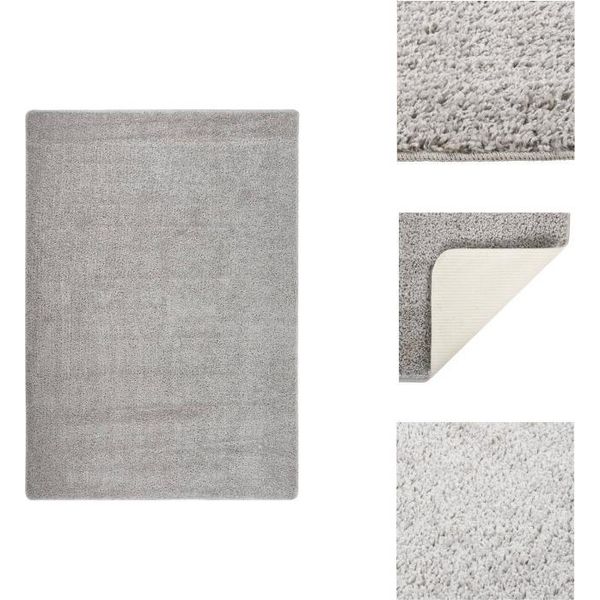 Vidaxl Tappeto Shaggy Grigio Chiaro 160X230 Cm Antiscivolo - Tappeti-image
