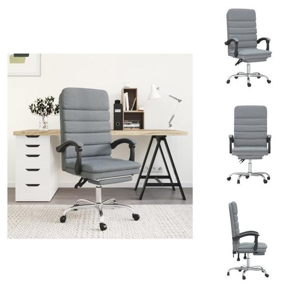 Vidaxl Sedia Da Ufficio Con Funzione Massaggio In Tessuto Grigio Chiaro - Sedie Da Ufficio-image