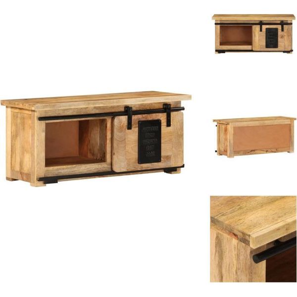 Mobile Tv Vidaxl 90X35X40 Cm In Legno Massiccio Di Mango - Mobili Tv-image