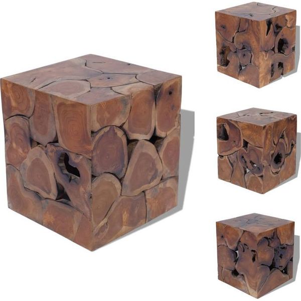 Vidaxl Sgabello In Legno Massiccio Teak - Sedie E Sgabelli Pieghevoli-image