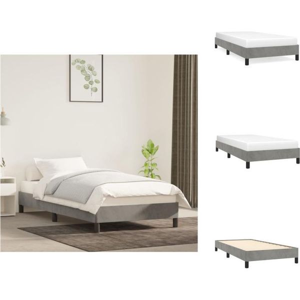 Vidaxl Struttura Letto Grigio Chiaro 90X190 Cm In Velluto - Letti E Strutture Letto-image