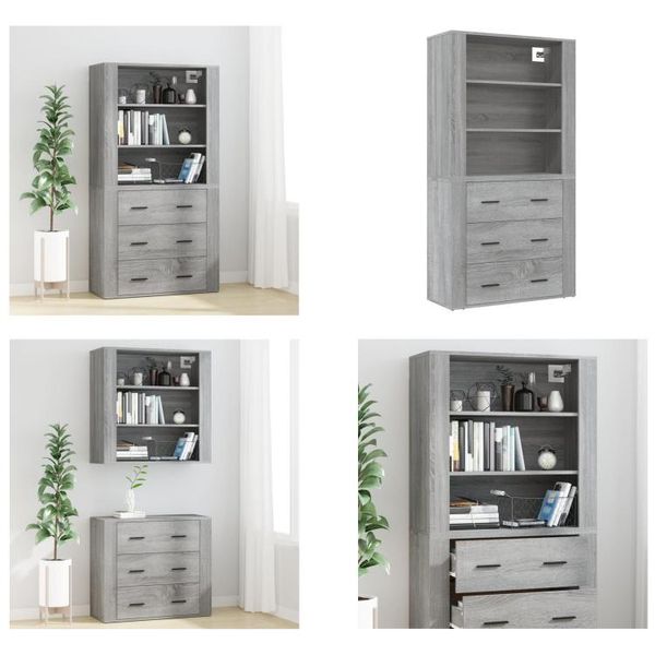 Vidaxl Credenza Grau Sonoma Holzwerkstoff - Credenza - Credenze - Credenza - Kommode-image