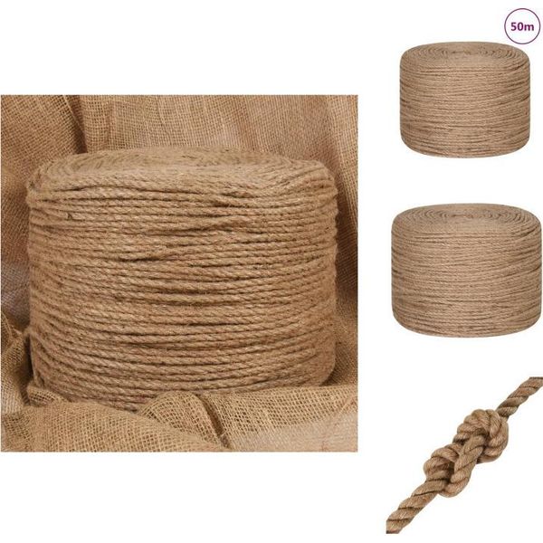 Vidaxl Corda Di Iuta Da 50 M Di Lunghezza E 4 Mm Di Spessore - Corde-image