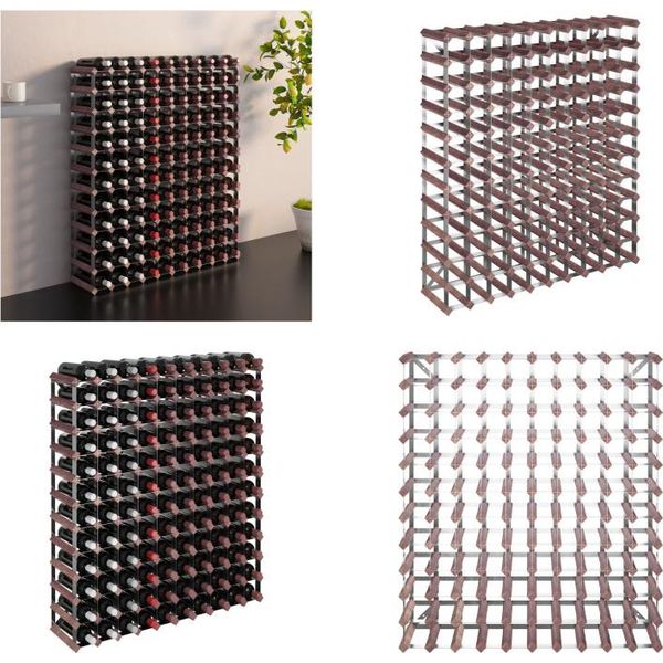 Vidaxl Portabottiglie Per 120 Bottiglie In Pino Massiccio Marrone - Portabottiglie - Portabottiglie - Supporto Per Vino - Portabottiglie-image