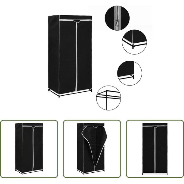 The Living Store Armadio Nero 75×50×160 Cm-image