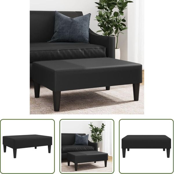 The Living Store Sgabello Nero 77X55X31 Cm In Pelle Finta-image