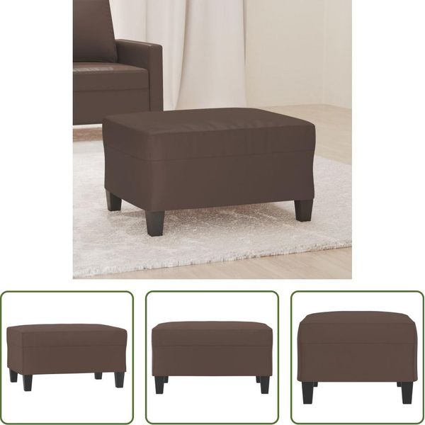 The Living Store Sgabello Marrone 70X55X41 Cm In Pelle Finta-image