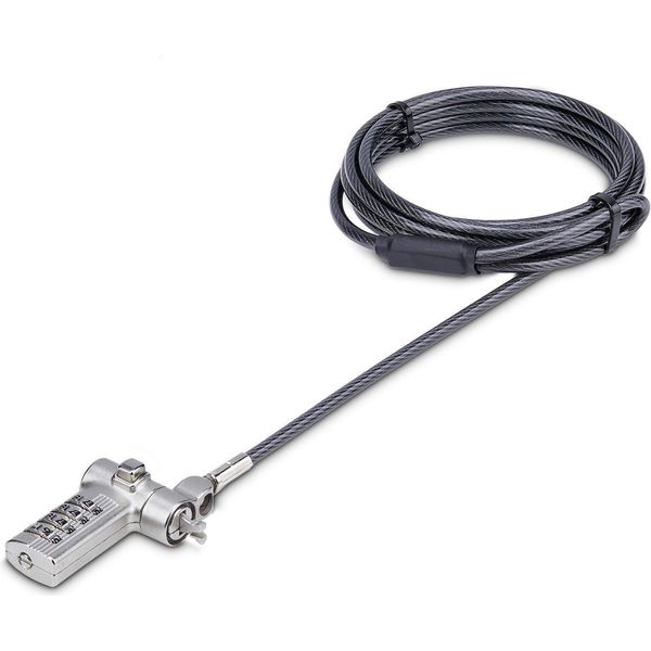 Startech.Com Cavi Di Sicurezza Per Notebook Universali Da 2M, Cavo Di Sicurezza Serializzato Per Notebook, Compatibile Con Nano/K-Slot, Cavo A Combinazione Senza Chiave, Taa-image
