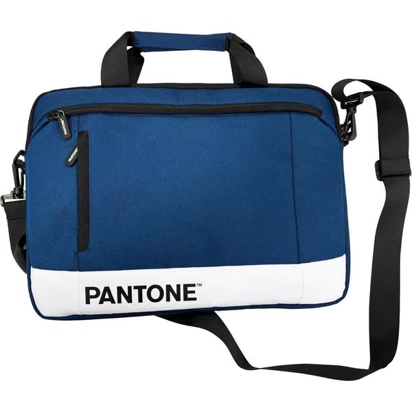 Pantone PT-BPC002N Custodia Per Laptop Da 39,6 Cm (15,6") Custodia Messenger Blu, Bianco"-image