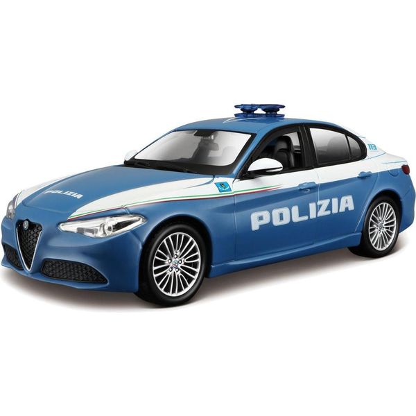 Bburago Alfa Romeo Giulia Polizia 1/24 Modello Di Auto Della Polizia In Scala 1:24 Preassemblato-image