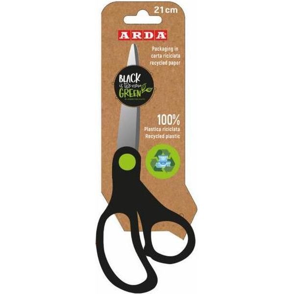 Arda FB21RE Forbici Da Cancelleria Forbici Per Attività Manuali, Forbici Da Ufficio Taglio A Zig Zag Nero, Verde-image