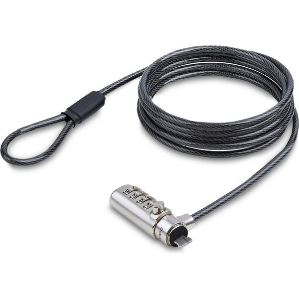 Startech.Com Cavo Di Sicurezza Per Laptop/Notebook Da 1,5M Compatibile Con Nano Slot, Sicurezza Antifurto Da Scrivania, Cavo In Acciaio Resistente Ai Tagli Con Serratura A 4 Cifre-image