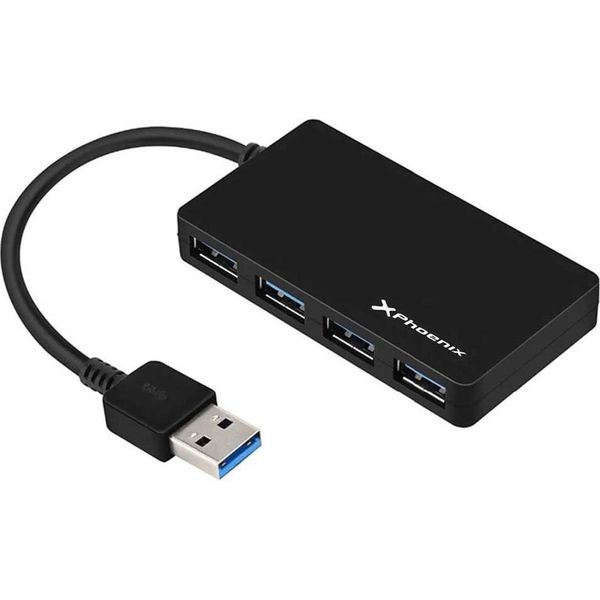 Phoenix Technologies Ph4Usbhub3 Hub Usb-A 3.0 4 Porte Nero Nero Taglia Unica-image