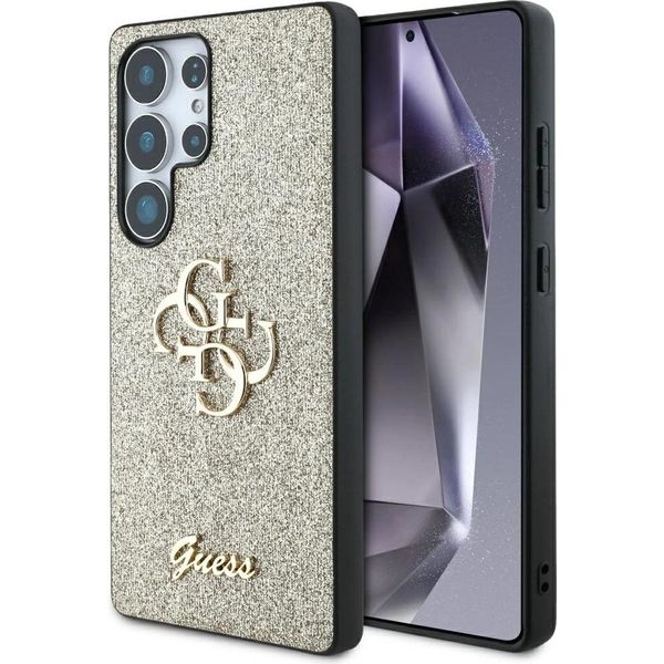 Custodia Guess Fissa Glitter Big 4G Metal Logo Do Samsung Galaxy S25 Ultra ZłOty-image