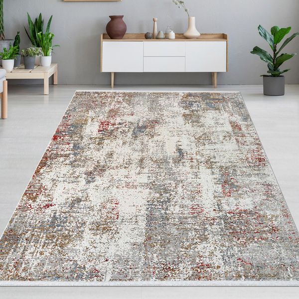 Tappeto Da Salotto Contemporaneo Motivo Unico In Stile Astratto Multicolore Dimensioni - 200 X 290 Cm-image