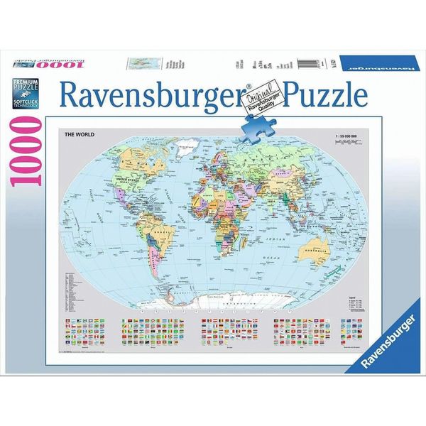 Ravensburger 15652 Ravensburger Puzzle Della Mappa Politica Del Mondo 1000 Pezzi-image