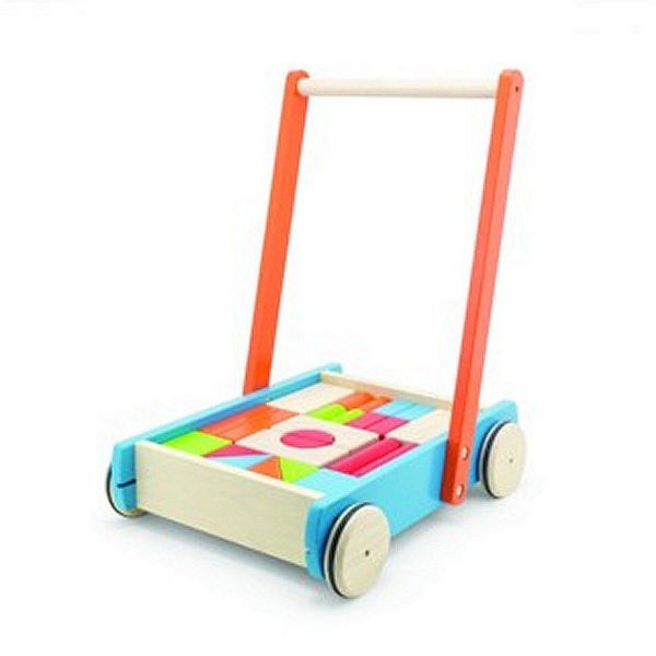 Pintoy Baby Walker Duwwagen Met Blokken-image