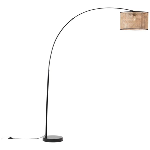 Brilliant Bogenlampe "Wiley", Schwarz (Holz Hell, Schwarz), 1, Ø 45Cm H: 210Cm, 1 Stk., Leuchten, 2,1M Holz Hell/Schwarz, Bogenlampe-image